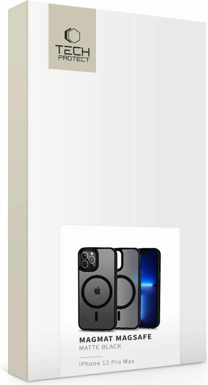 Ovitek MagSafe Tech-Protect MagMat za iPhone 12 Pro Max, črn mat