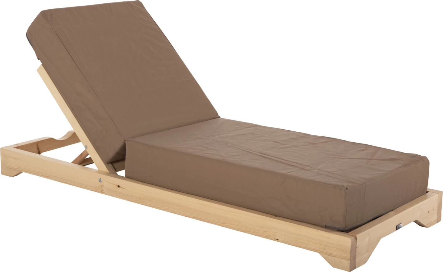 Profesionalni ležalnik za plažo IKARIA FH10623.04 iz borovega lesa v naravni barvi - tekstilene moka - blazina debeline 20 cm