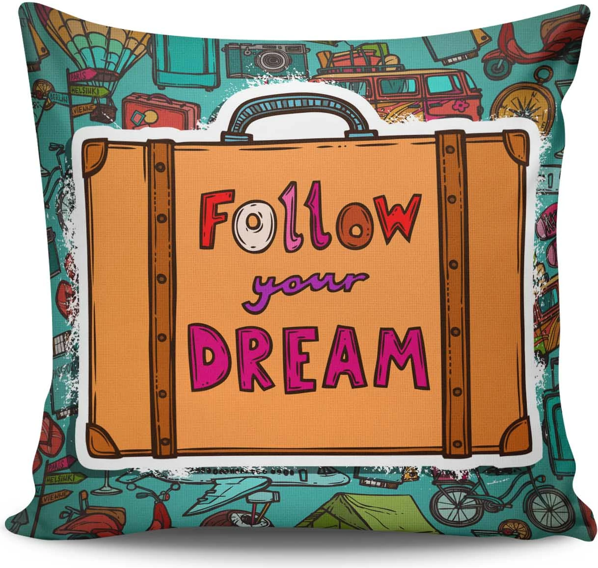 Večbarven vzglavnik Aberto Design NKRLNT-082, 43x43 cm