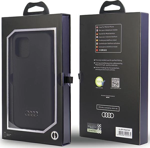Ovitek Audi za iPhone 12/12 Pro 6.1", silikonski, črn