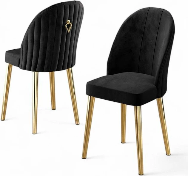 Set luksuznih stolov (6 kosov) Hanah Home Mara, črno-zlati