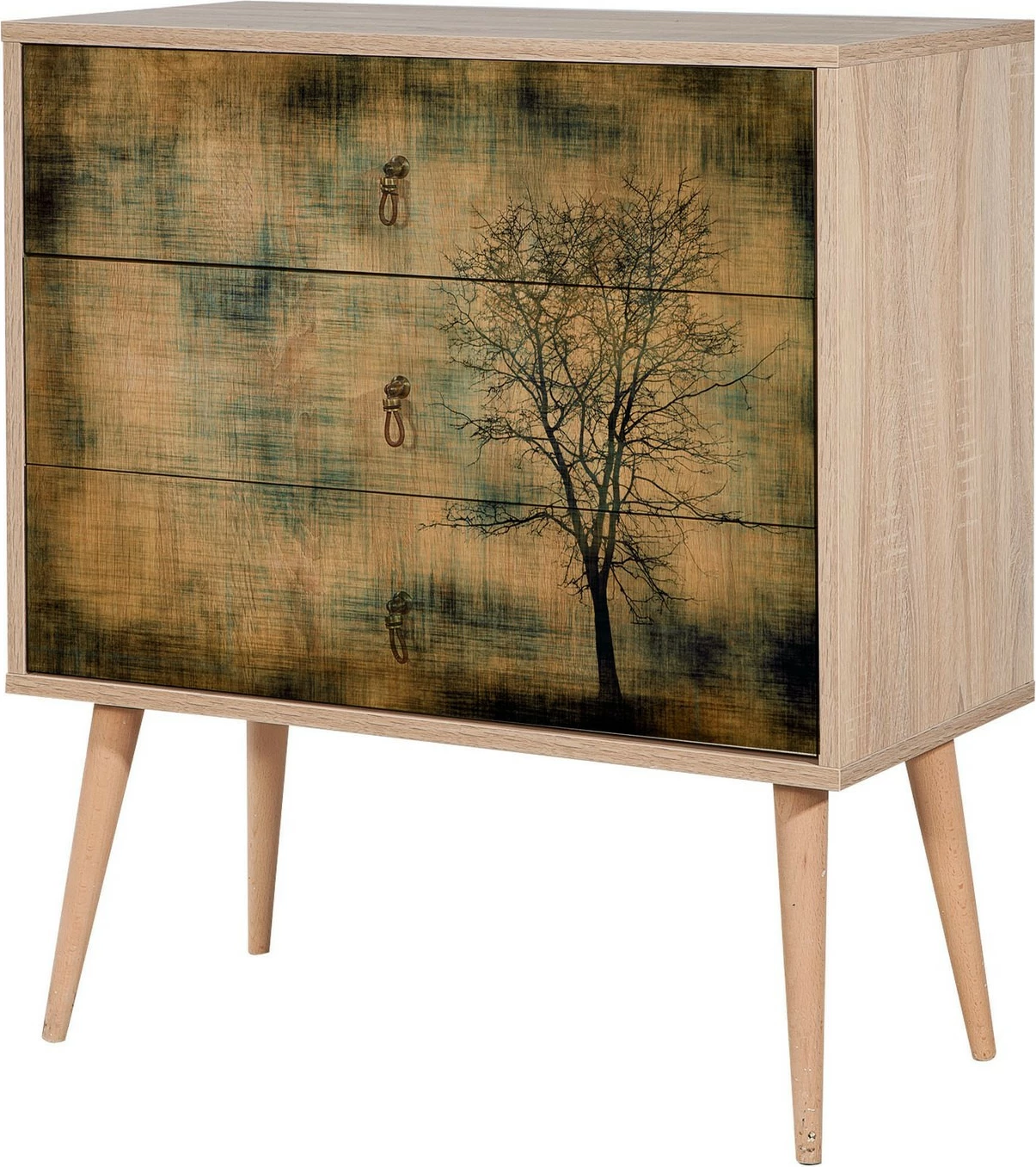 Komoda Trio, Lis Sonoma, 3 predala - Hanah Home