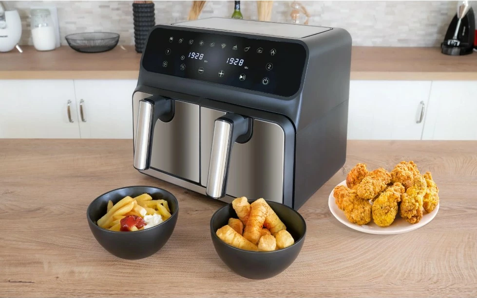 Zračna pečica z dvema conama UNOLD 58685 TWIN ZONE, 8 L, na dotik, črna