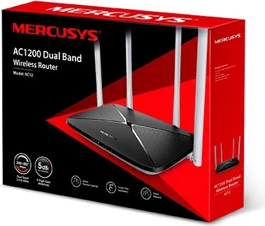 Ruter RJ-45, črn Mercusys AC12