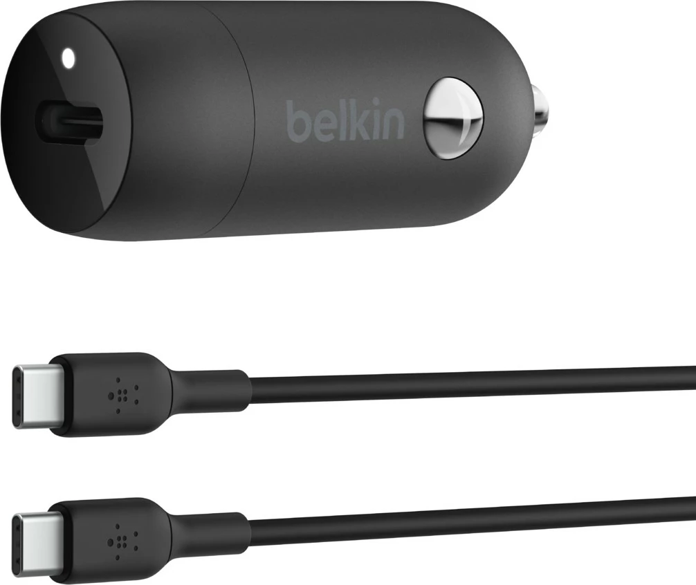Avtopolnilec, Belkin CCA004bt1MBK-B6, 30 W, USB-C, črn