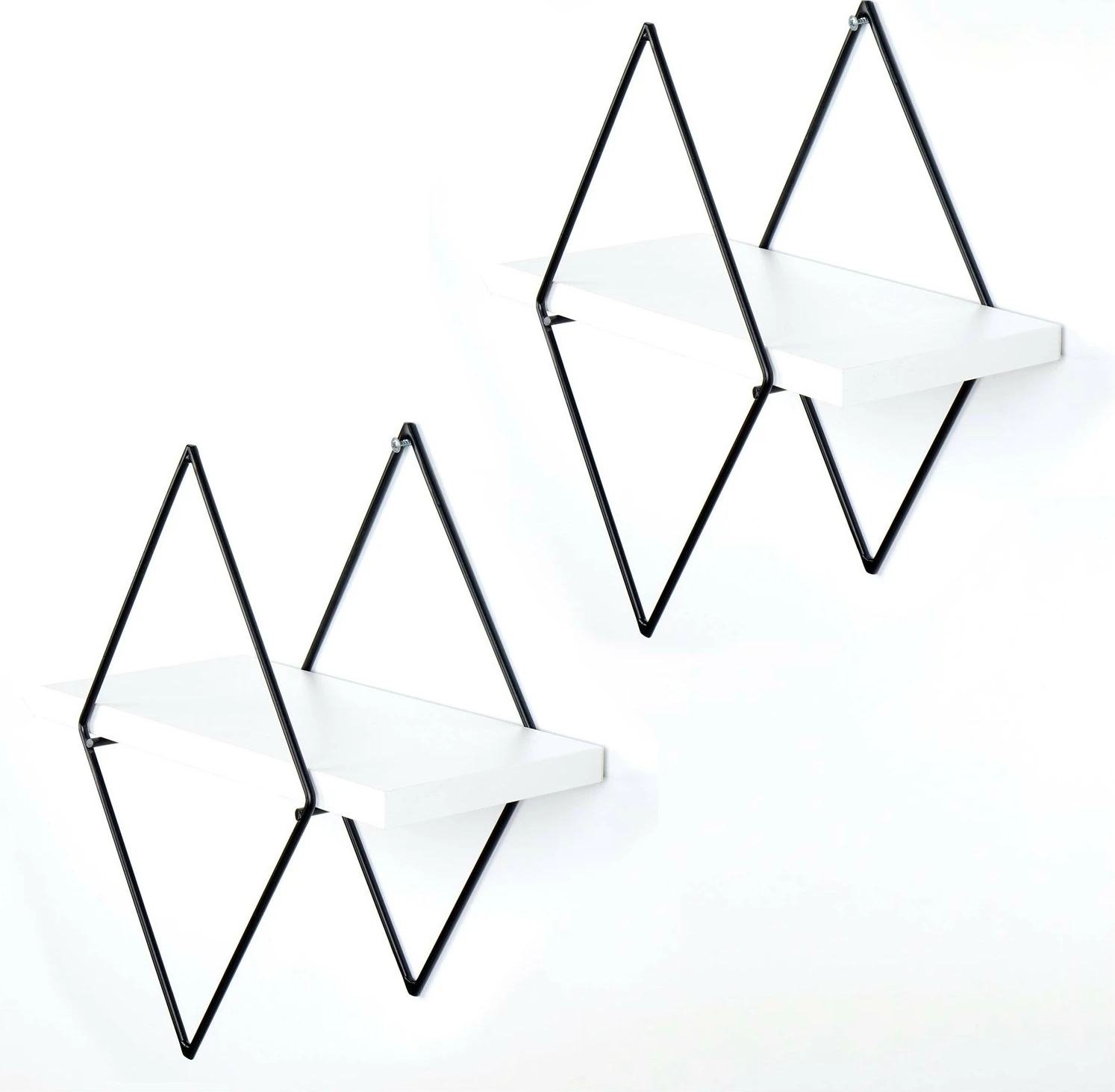 Dekorativna kovinska stenska polica Hanah Home WR057, bela (2 kosa)