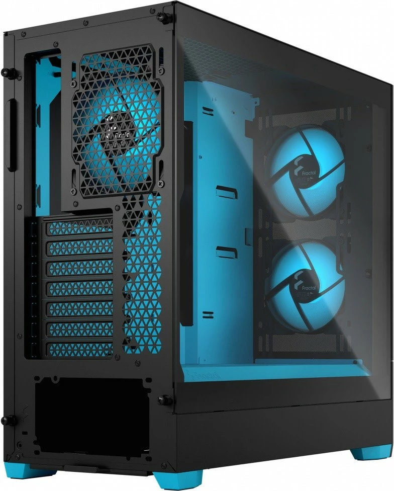 Računalniško ohišje Pop Air TG Clear Tint RGB Cyan Core Fractal Design, Midi Tower, ATX, Micro ATX, Mini ITX, črno/cyan