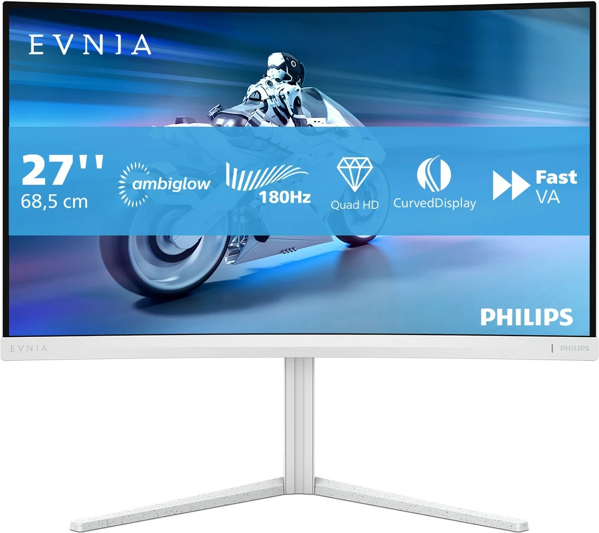 Za igre in profesionalno rabo: zaslon Philips Evnia 5000 27M2C5501/00, 27", Quad HD, bel