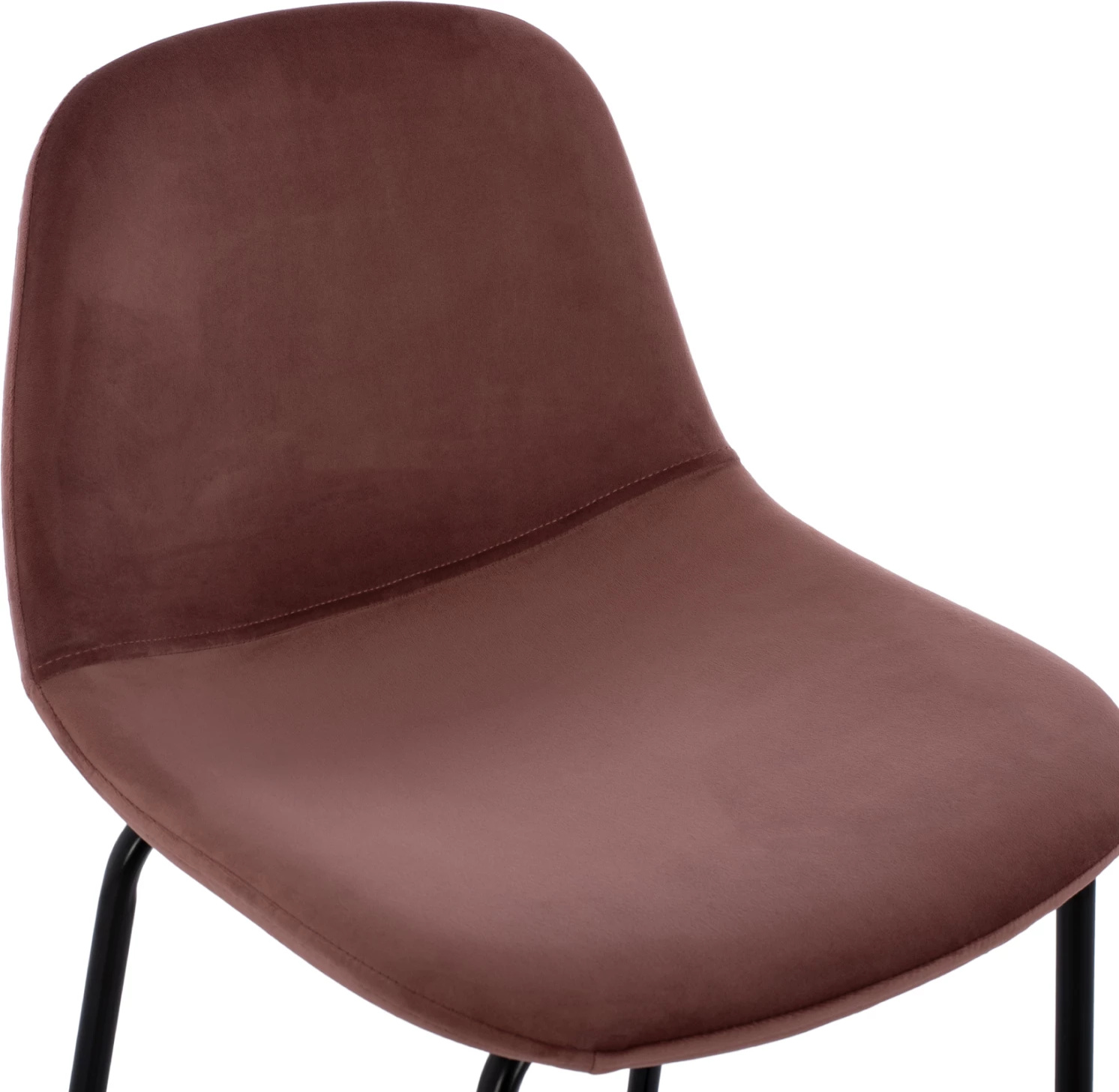 VINCENT stol iz žameta v prašno roza barvi in kovinskem okvirju FH8579.12 56,5Χ47Χ106 cm, set 4 kosov