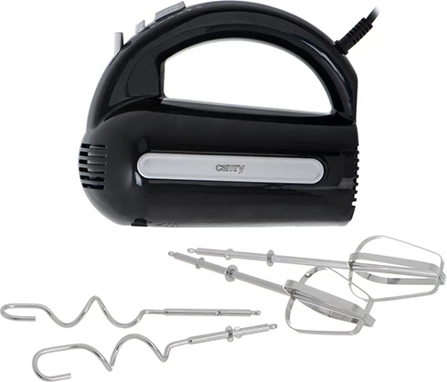 Ročni mešalnik, 300 W, 5 hitrosti, Turbo, z metlicami in kavlji iz nerjavečega jekla, Adler CR 4218, črn