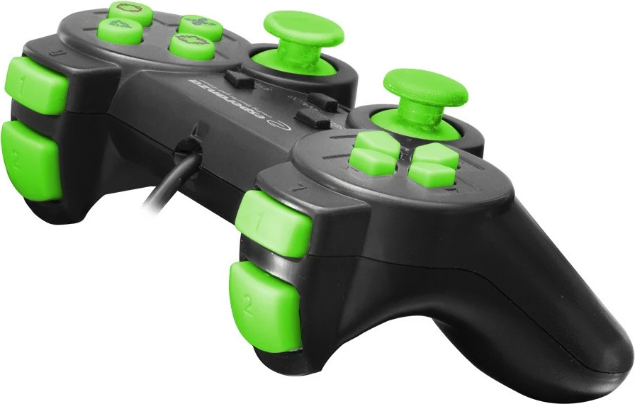 Igralni krmilnik z žico Esperanza EGG107G za PC/PS3, črno/zelen