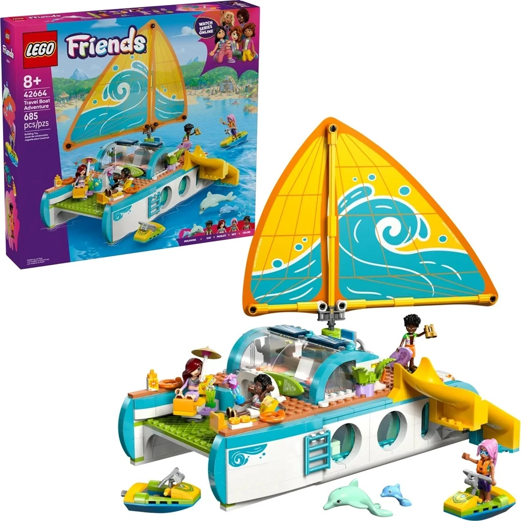 Potovalna čoln avantura, LEGO Friends 42664, 685 delov, s 4 minifigurami