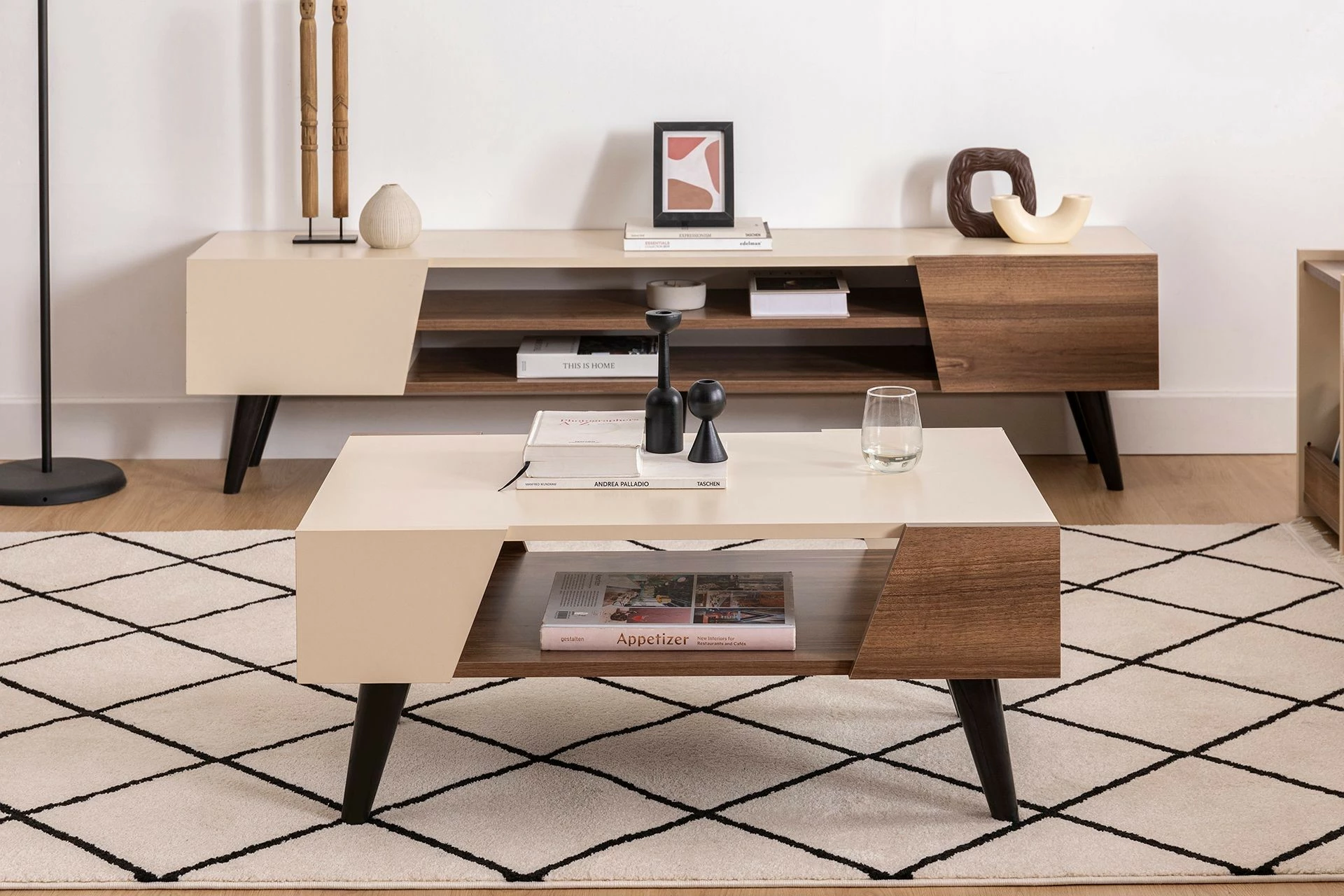 Kavna mizica Clark, Hanah Home, rjava in bež