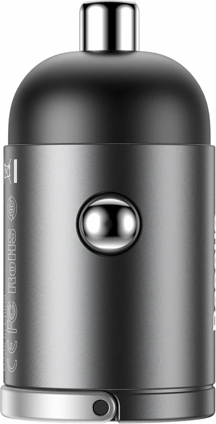 Avtomobilski polnilec Baseus Tiny Star Mini, 30 W, USB-A, Quick Charge 3.0, siv
