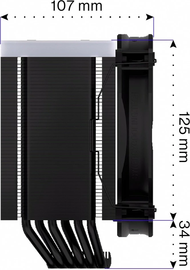 Hladilnik CPU Fortis 5 Black ARGB Endorfy EY3A014, z ARGB osvetlitvijo, črn