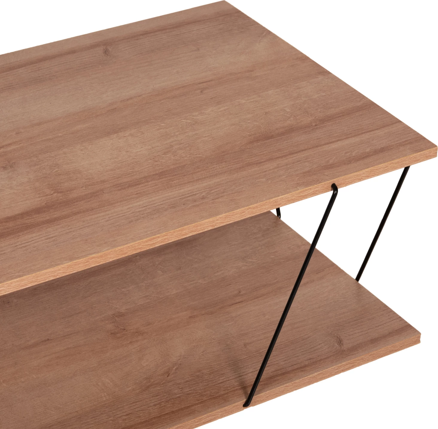 Klubska miza TARS FH8927.11 naravni hrast melamin-črne kovinske palice 120Χ50Χ30Hcm