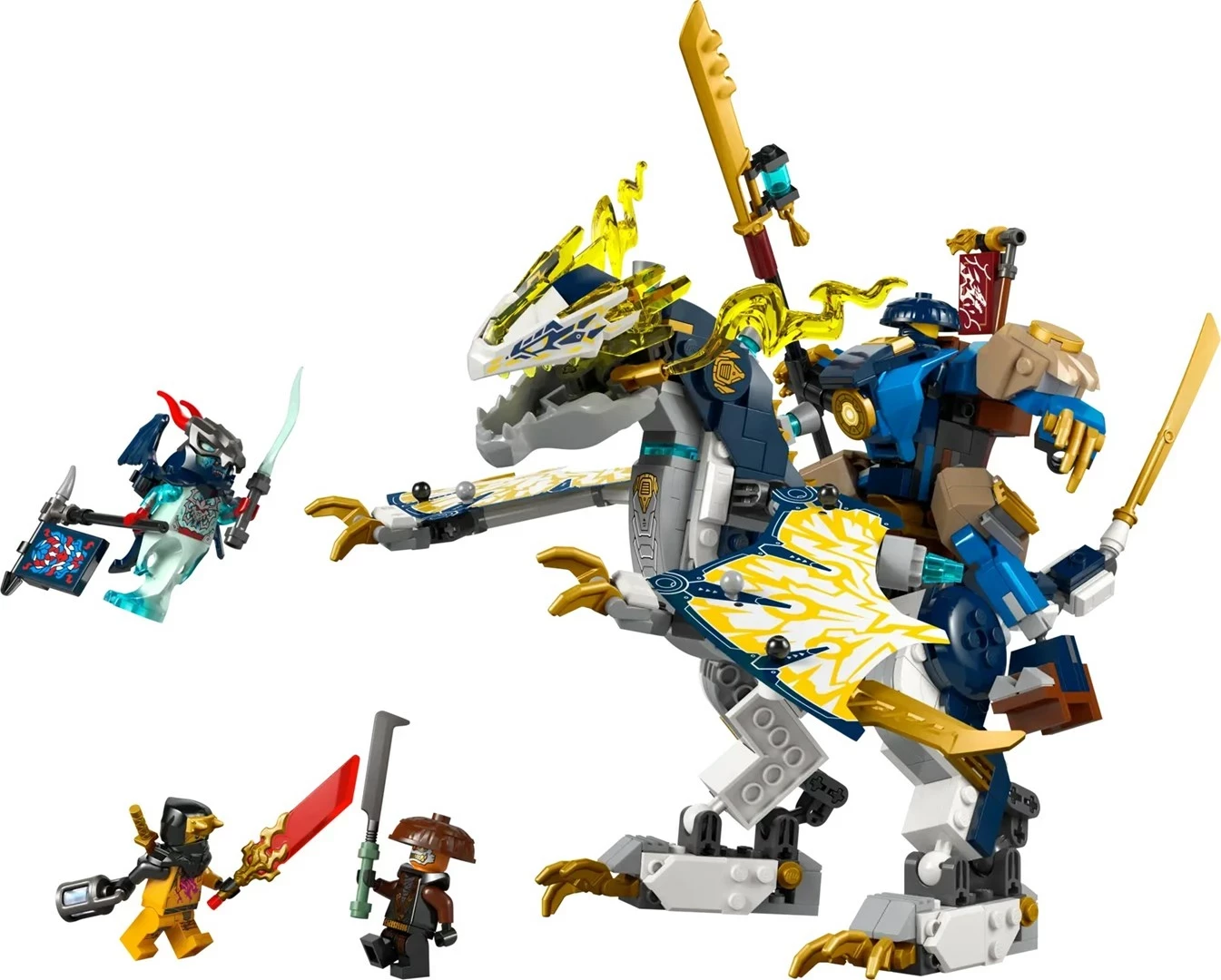 Komplet mehaničnega zmaja Rogue’s Mech Dragon Rider, LEGO NINJAGO 71843, s 4 minifigurami