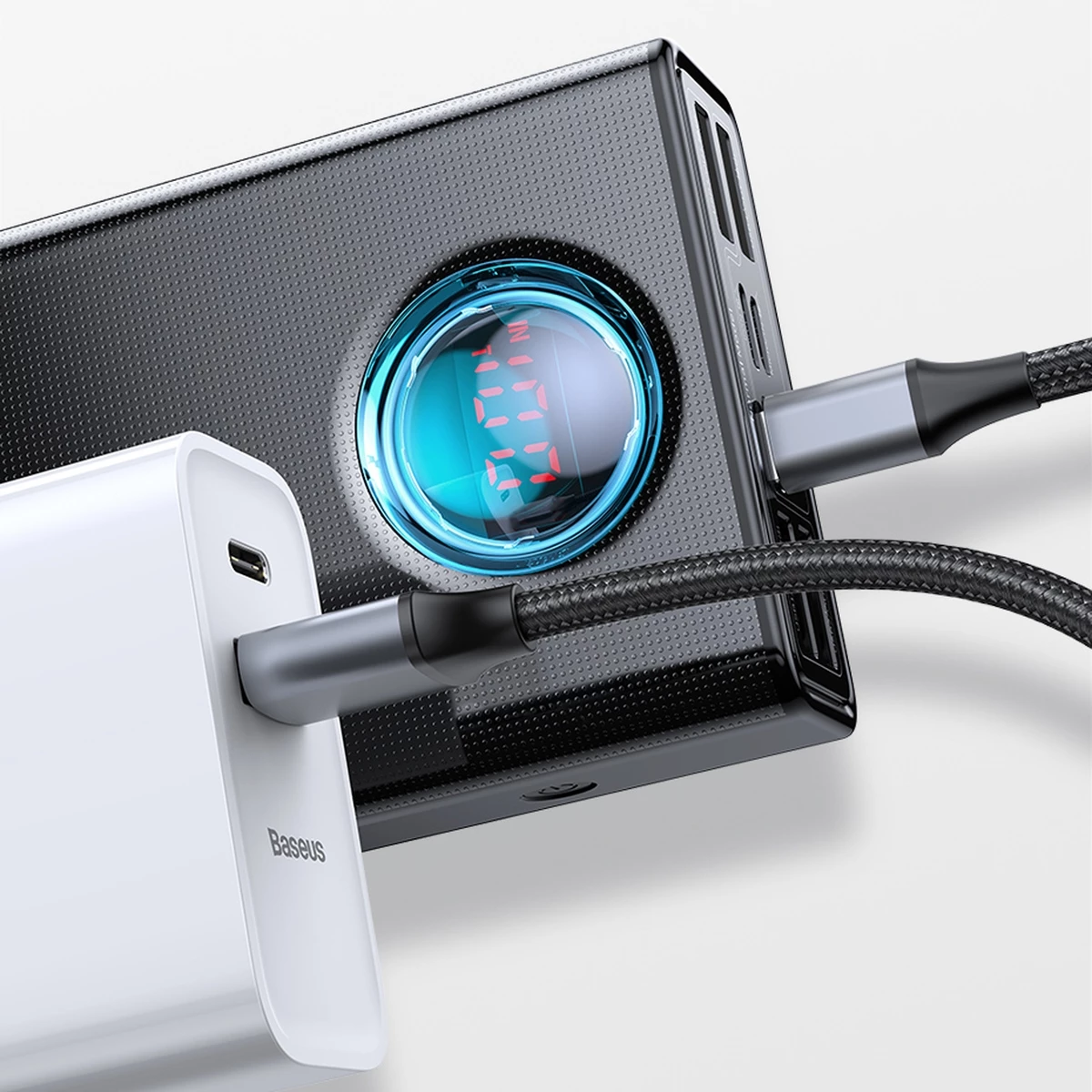 Prenosna baterija Baseus Amblight 30000mAh 65W, črna