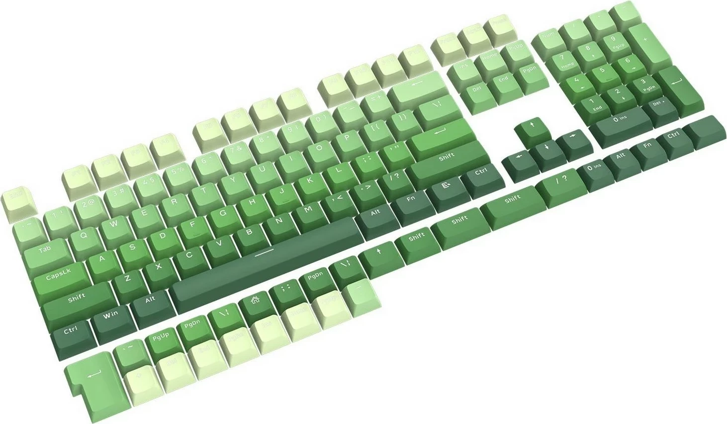 Set zelenih tipk za tipkovnico Redragon A140, 104 tipke, mikrofon