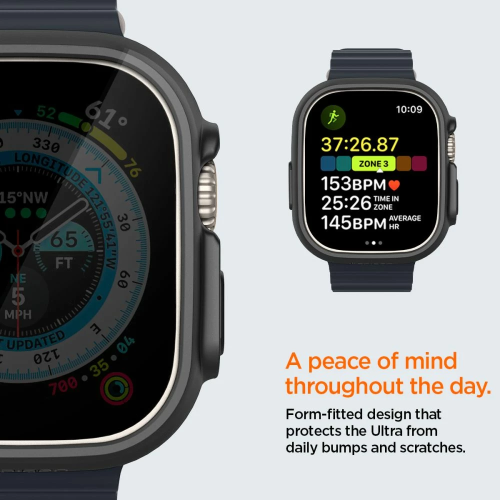 Ovitek za Apple Watch Ultra 49 mm Spigen Thin Fit, črn