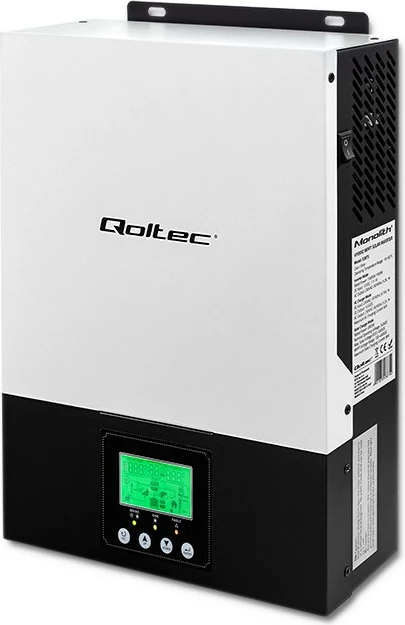 Hibridni sončni inverter Qoltec 53875, brez omrežja, bel/črn