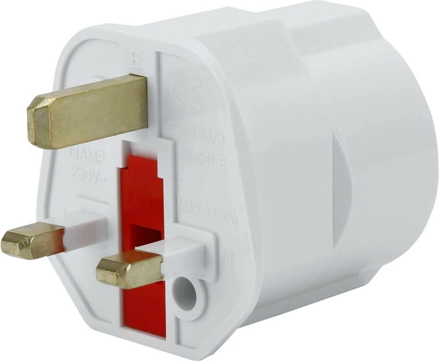 Električni adapter iBOX IAUKEU, UK-EU, bel