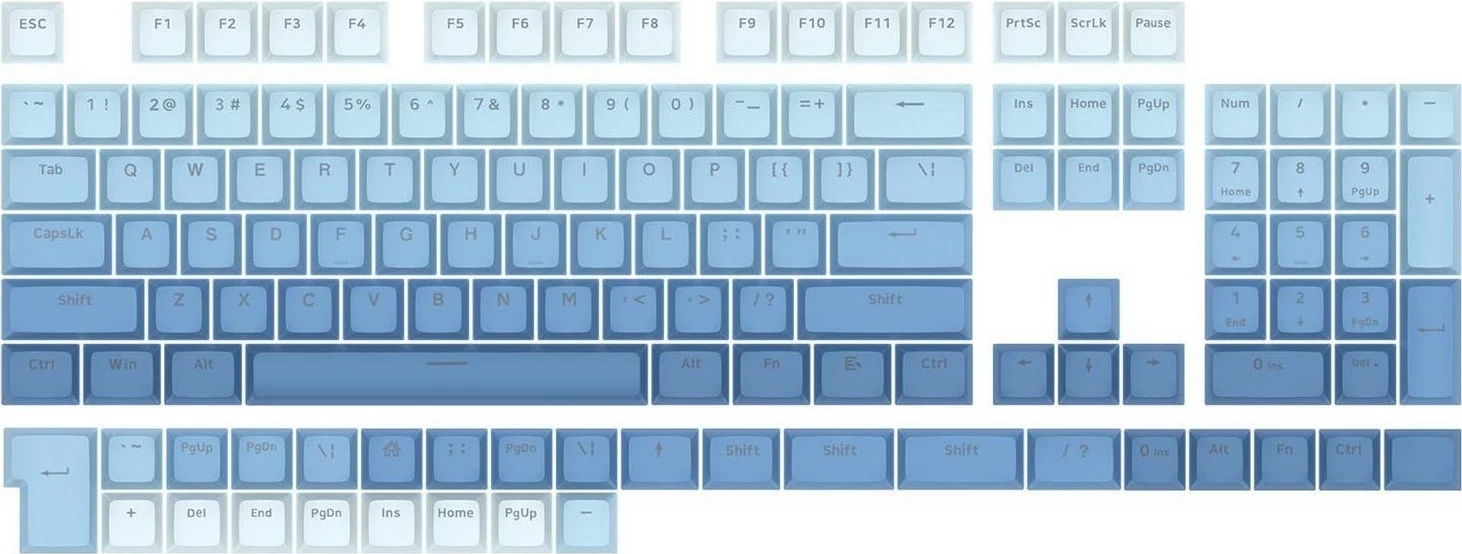 Keycaps z ombre modrim odtenkom Redragon A134