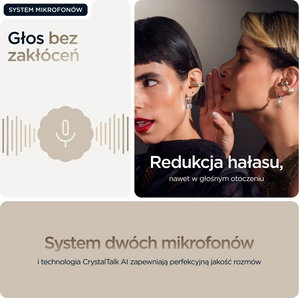 Brezžične slušalke z zanko za uho Motorola moto buds loop, bež