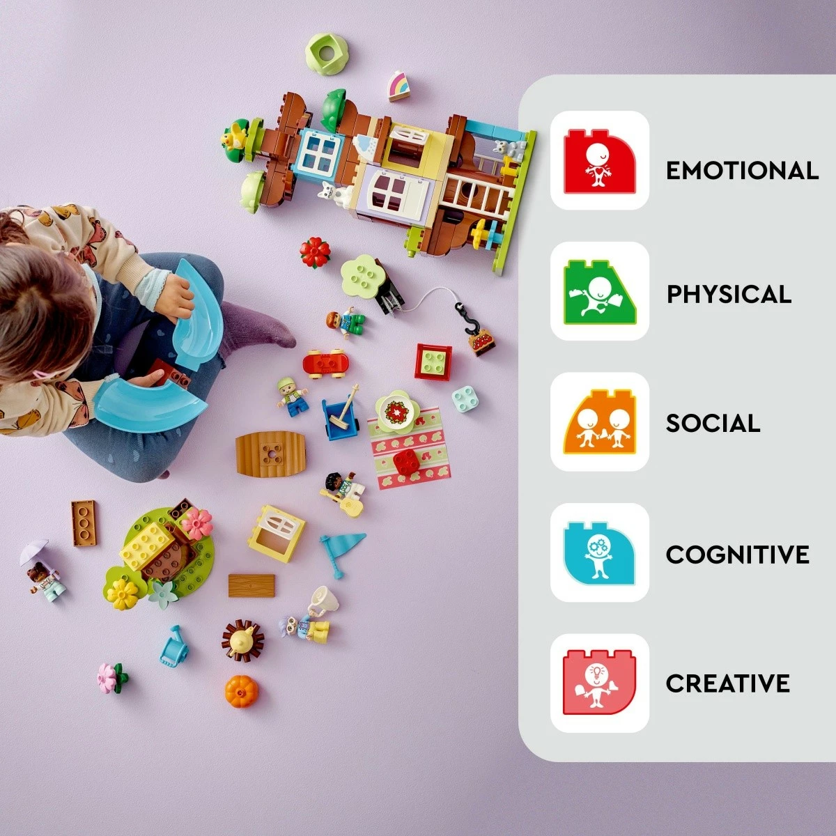 Igralni set hiša na drevesu 3 v 1, 126 kosov, za otroke, večbarven, LEGO DUPLO Tree House