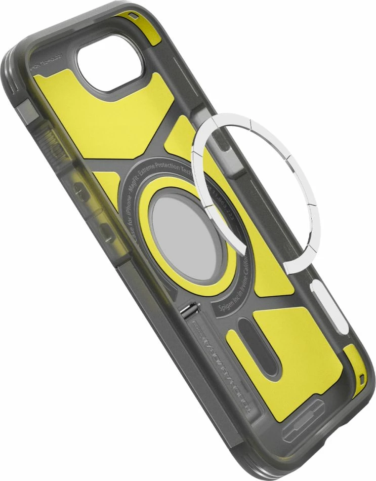 Zaščitni ovitek Tough Armor MagSafe za iPhone 16e, Spigen, siva/prosojna