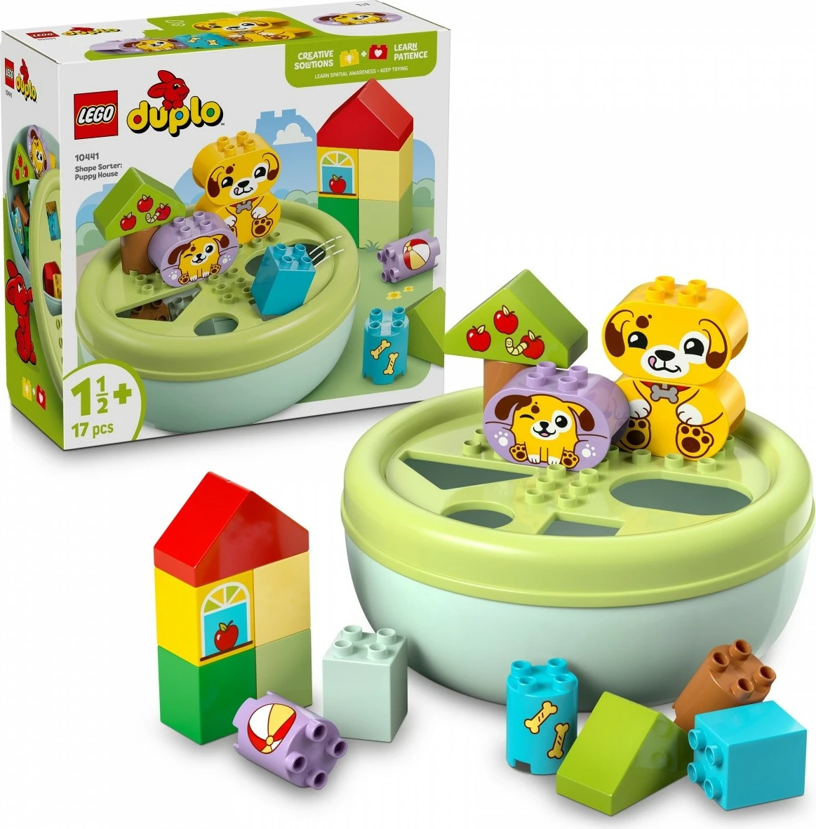 Igralni set Shape Sorter – hiška kužka, LEGO DUPLO 10441, 17 delov, večbarvno