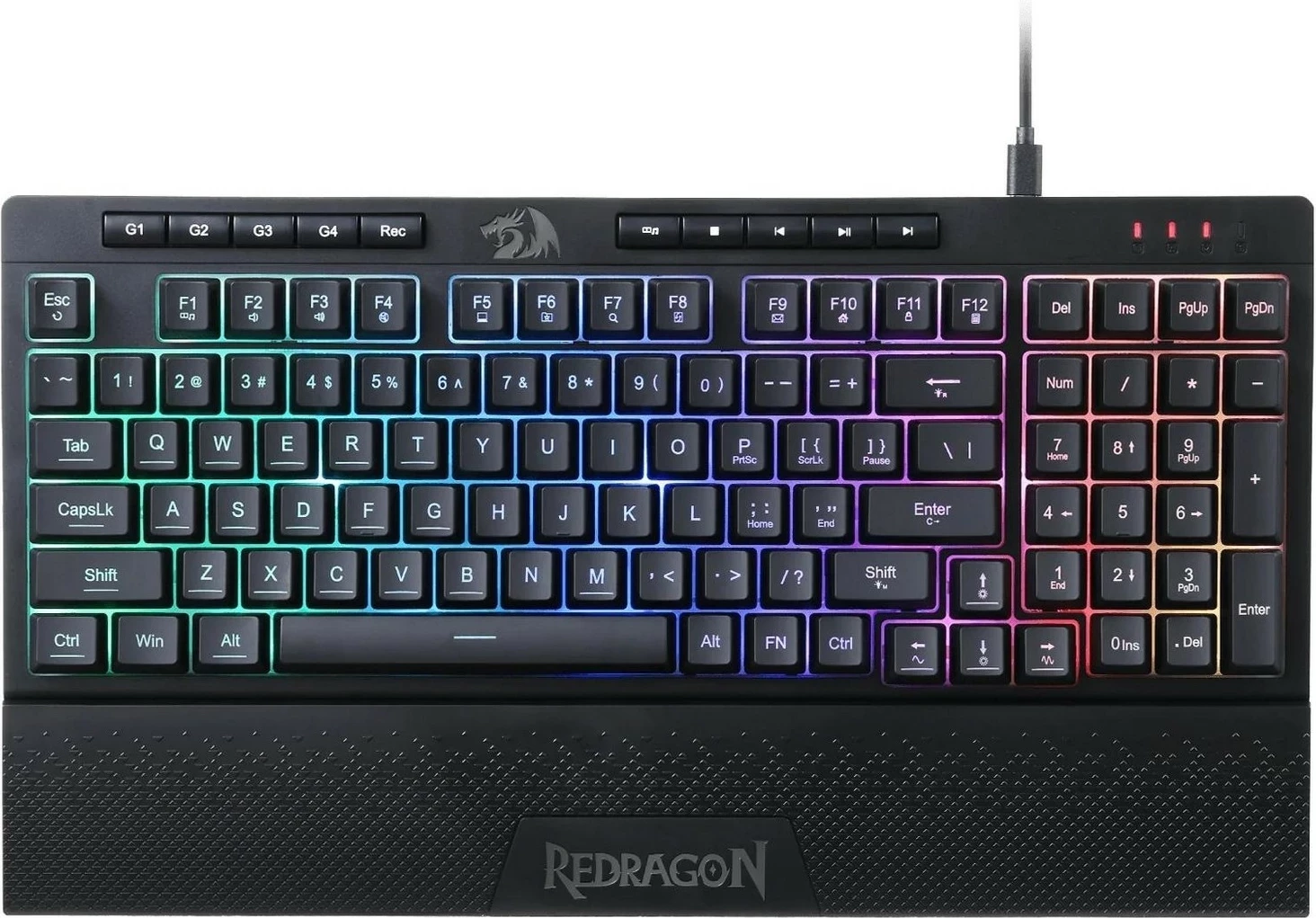 Gaming tipkovnica Redragon K515-RGB SHIVA 98, RGB, črna