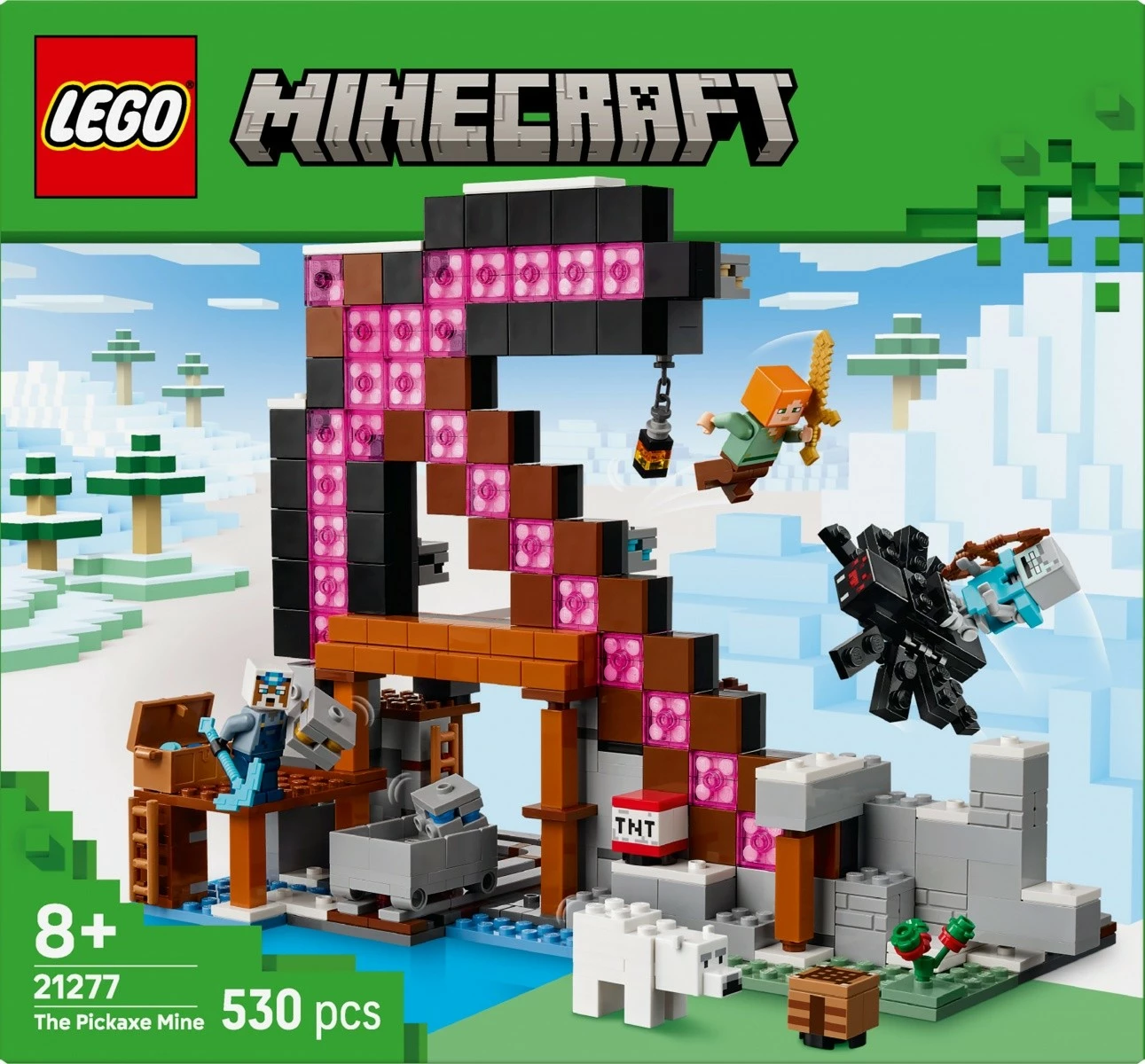 Set gradnje The Pickaxe Mine, LEGO Minecraft 21277, 530 kosov