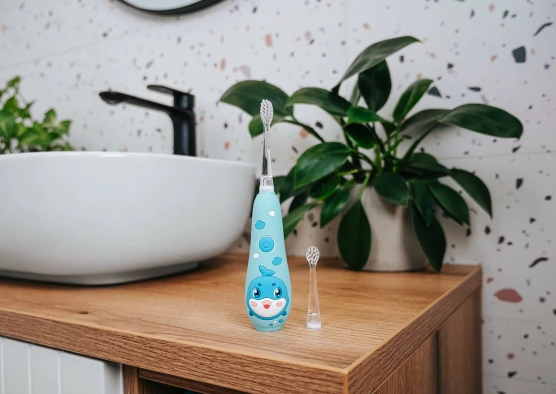 Sonična otroška električna zobna ščetka KIDO SMILE ZK3020, Concept, 4 nastavki, modra