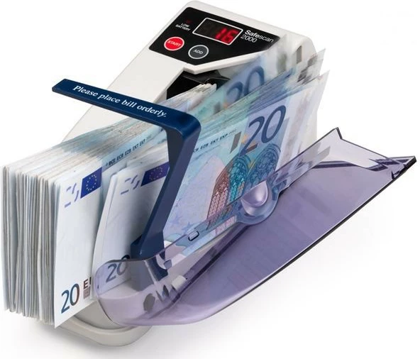 Prenosni števec bankovcev SafeScan 2000, moder/bel