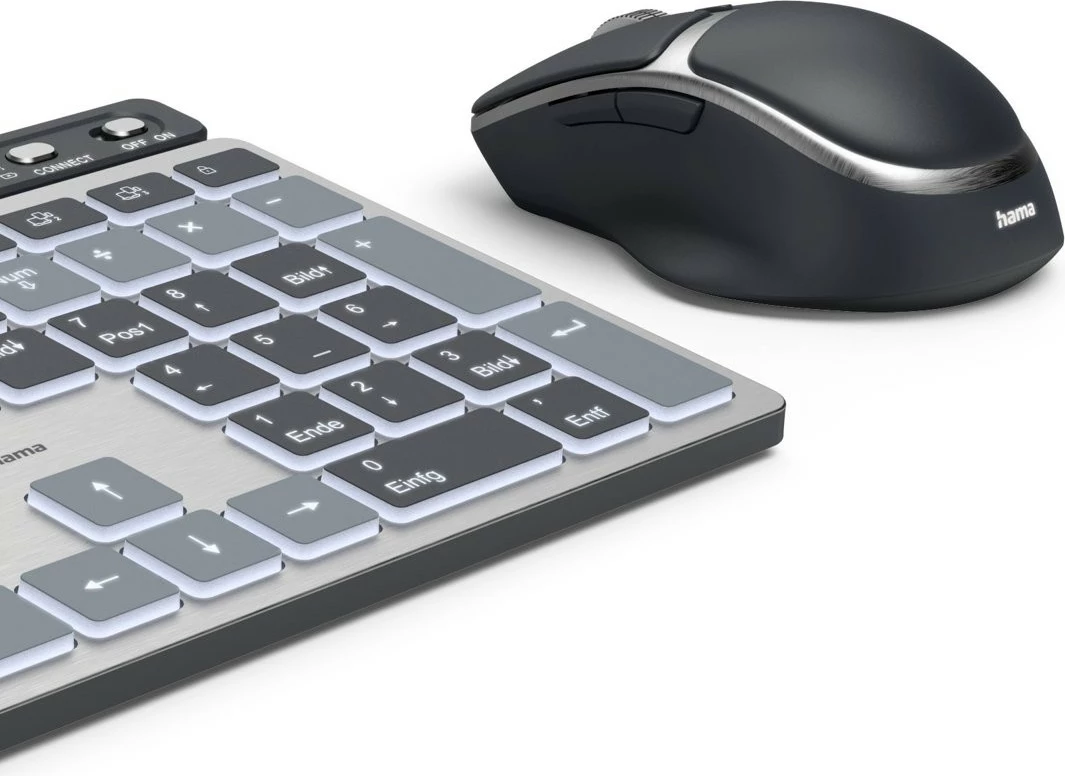 Komplet brezžične tipkovnice in miške, Hama WKM-750, QWERTY, črn