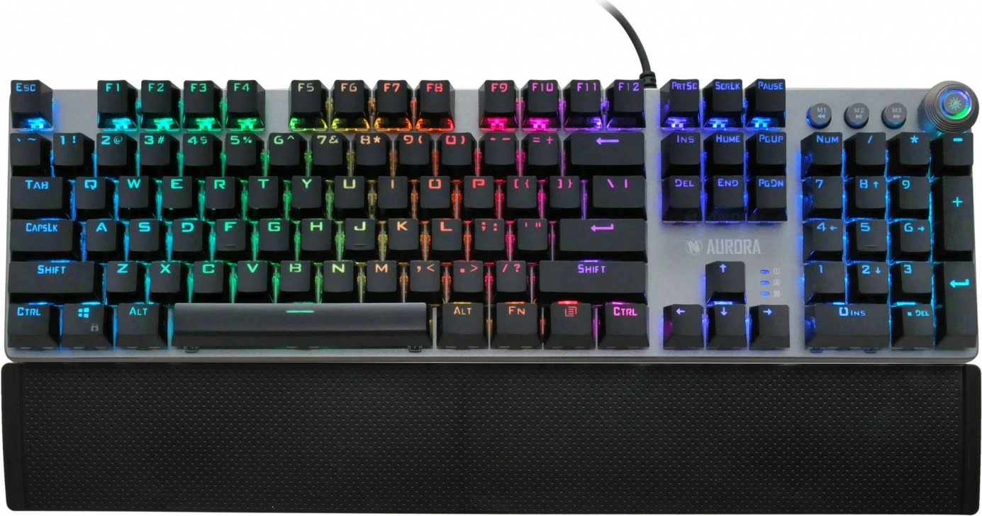 Mehanska igralna tipkovnica iBOX Aurora K-4, RGB, s kablom, titanium