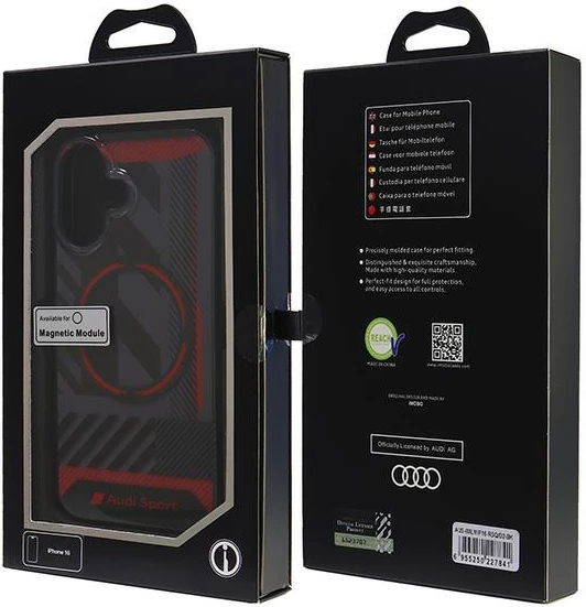 Športen ovitek MagSafe Audi IML za iPhone 16 6,1", črn
