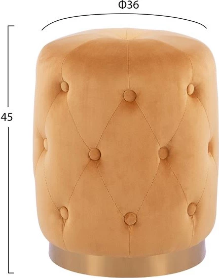 Stolček Torrie FH8405.09 iz zlatega žameta s pozlačeno osnovo Premer 36x45 cm