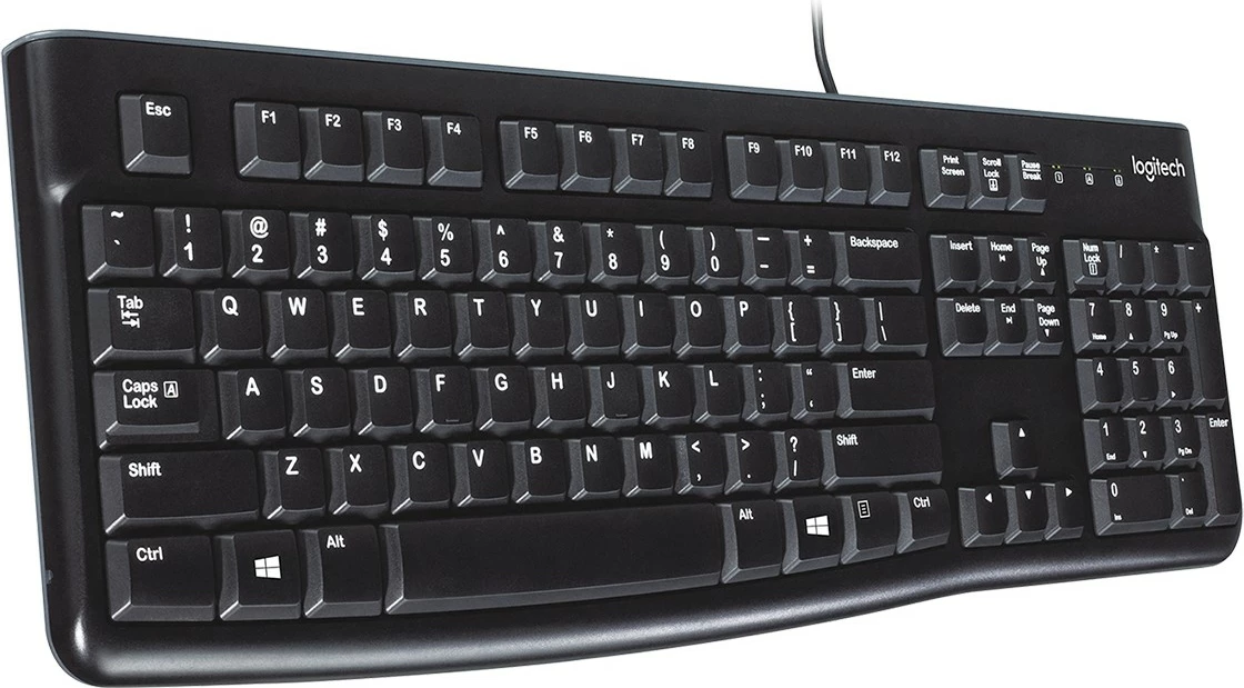 Tastatura Logitech K120 za poslovno rabo, žična, USB, QWERTY, črna