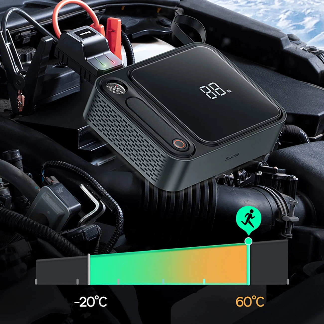 Zasilni start-stop z visoko kapaciteto Baseus Super Energy Ultra BS-CH005, 26800 mAh, 3000A, črn