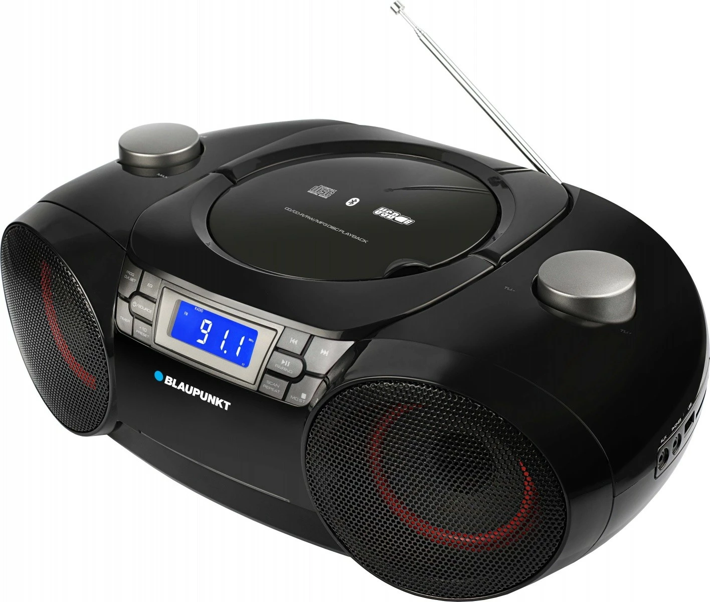 Prenosni boombox Blaupunkt BB30BT, CD/MP3/FM/Bluetooth/USB, črn