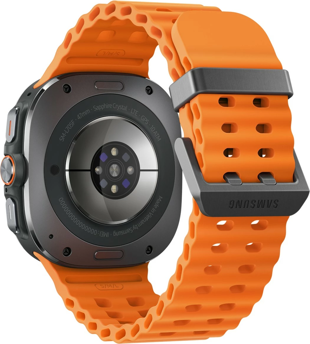 Pametna ura z LTE povezavo, Samsung Galaxy Watch Ultra 47 mm, titan siva, oranžen pašček Pametna ura z LTE povezavo, Samsung Galaxy Watch Ultra 47 mm, titan siva, oranžen pašček