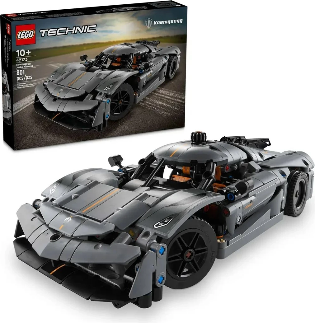 Detajiran model Koenigsegg Jesko, LEGO Technic 42173, Absolute Grey Hypercar
