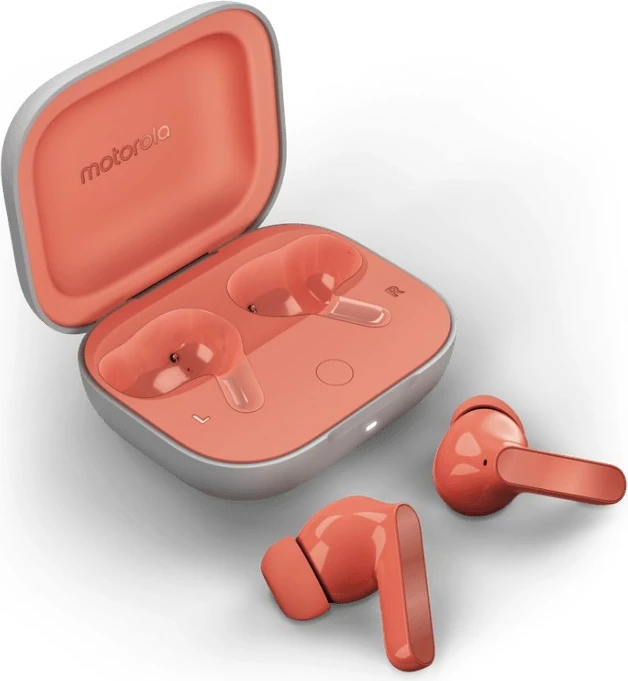 Brezžične in-ear slušalke Motorola Moto Buds, Bluetooth 5.3, Dolby Atmos, koralna