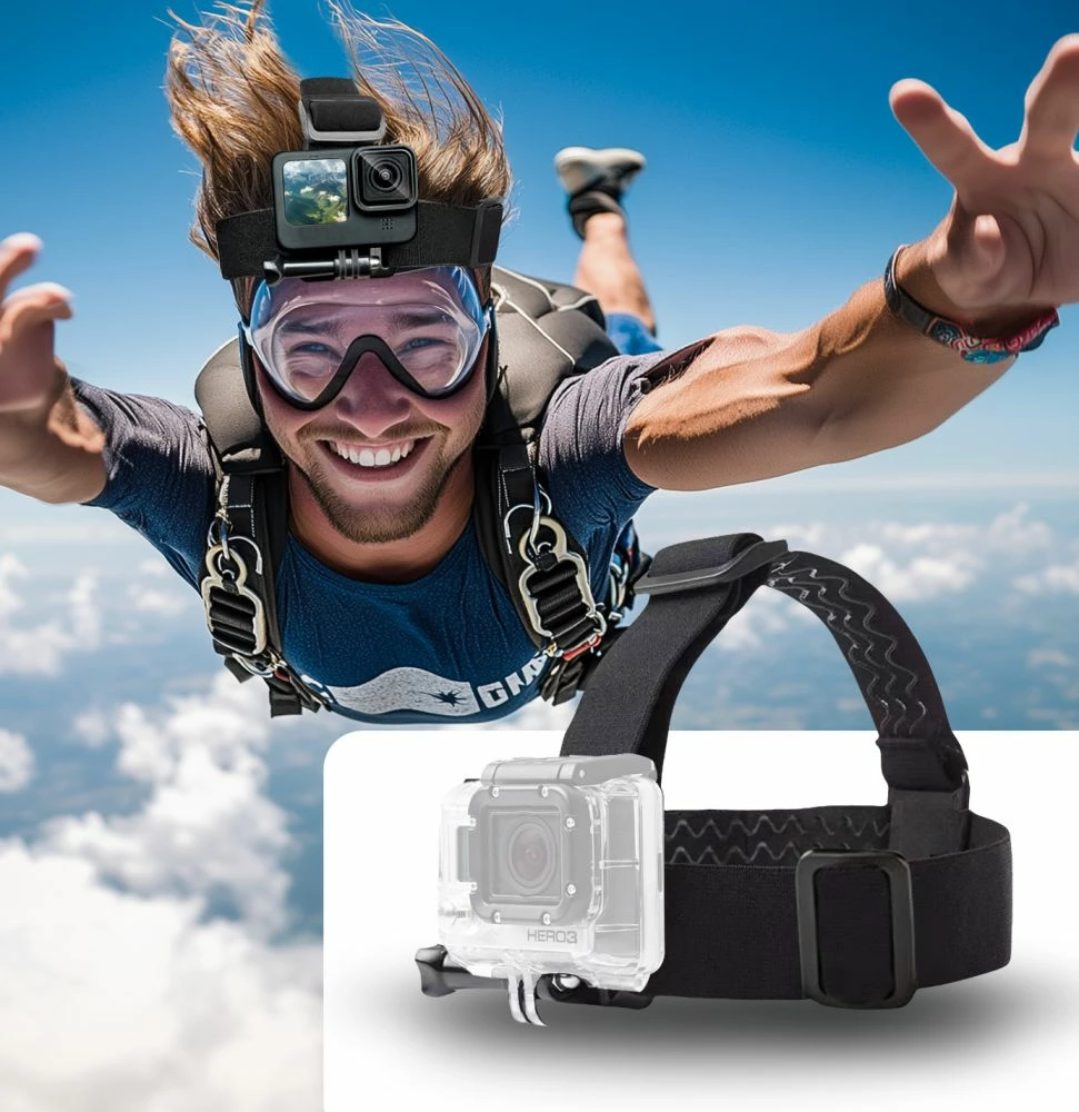 Nosilec za glavo za GoPro/DJI Tech-Protect GA100, črn