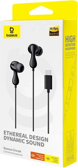 Kablirane slušalke Baseus Encok CZ20, USB Type-C, črne