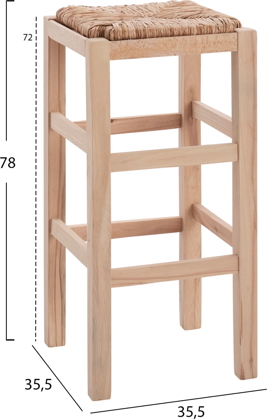 Lesen stol brez naslonjala s slamo FH10378.02