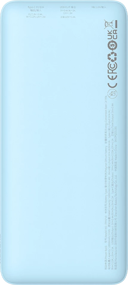 Powerbank 10000 mAh, 20 W, modra Baseus Airpow