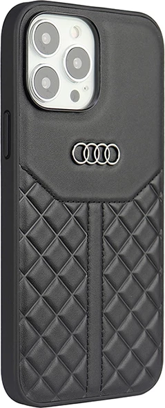 Ovitek za telefon iz pravega usnja za iPhone 13 Pro / 13, 6,1", črn — Audi Genuine Leather